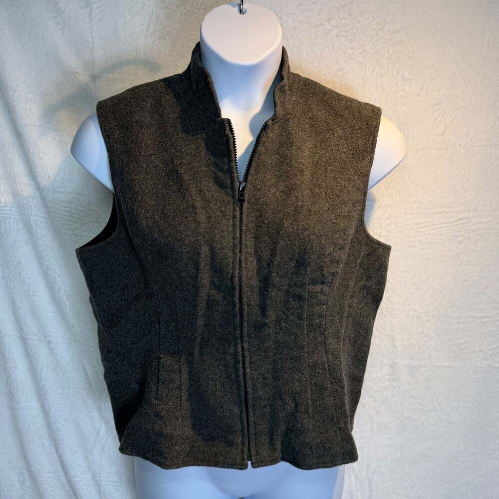 Wyoming Traders Vest Women’s estimated size XL Gray Wool Full Zip Western